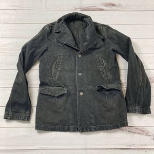Number (N)ine Mens Black Long Sleeve Button Up Denim Jacket Blazer Size 4